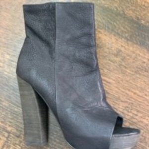 All Saints Black Open Toe Bootie